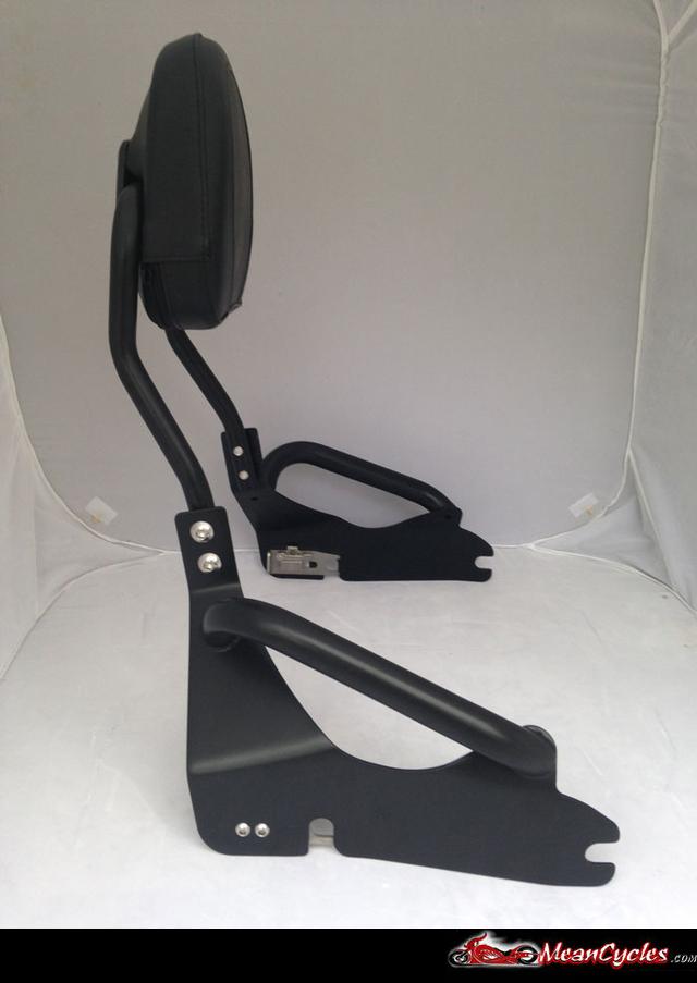 MeanCycles BLACK QUICK RELEASE TOURING BACKREST w/ GRAB RAILS FOR