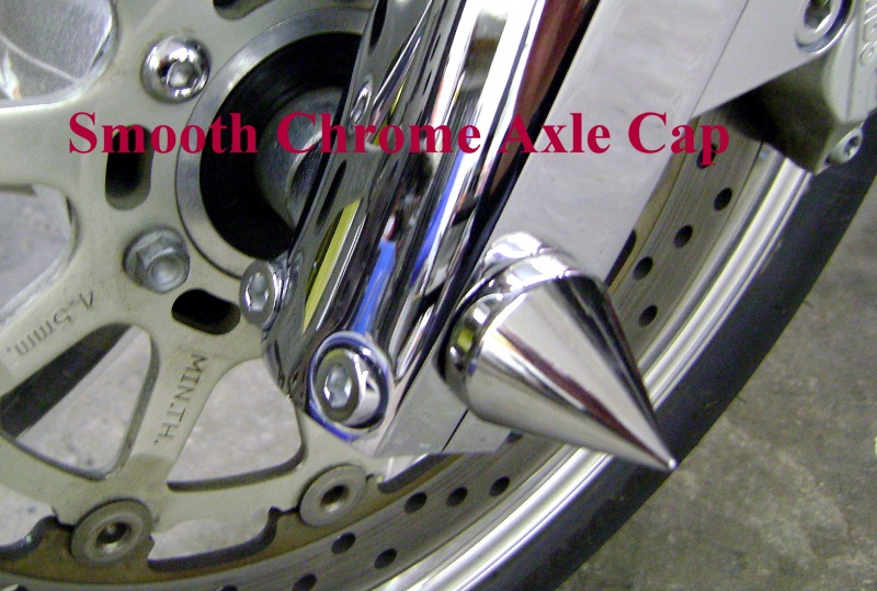 MeanCycles FRONT CHROME SPIKE ALUMINUM SPIKE FRONT AXLE CAPS FOR