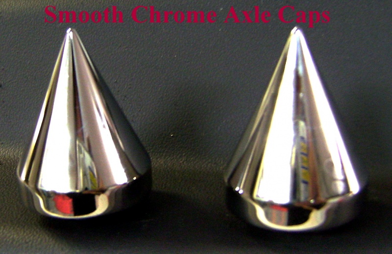 MeanCycles FRONT CHROME SPIKE ALUMINUM SPIKE FRONT AXLE CAPS FOR