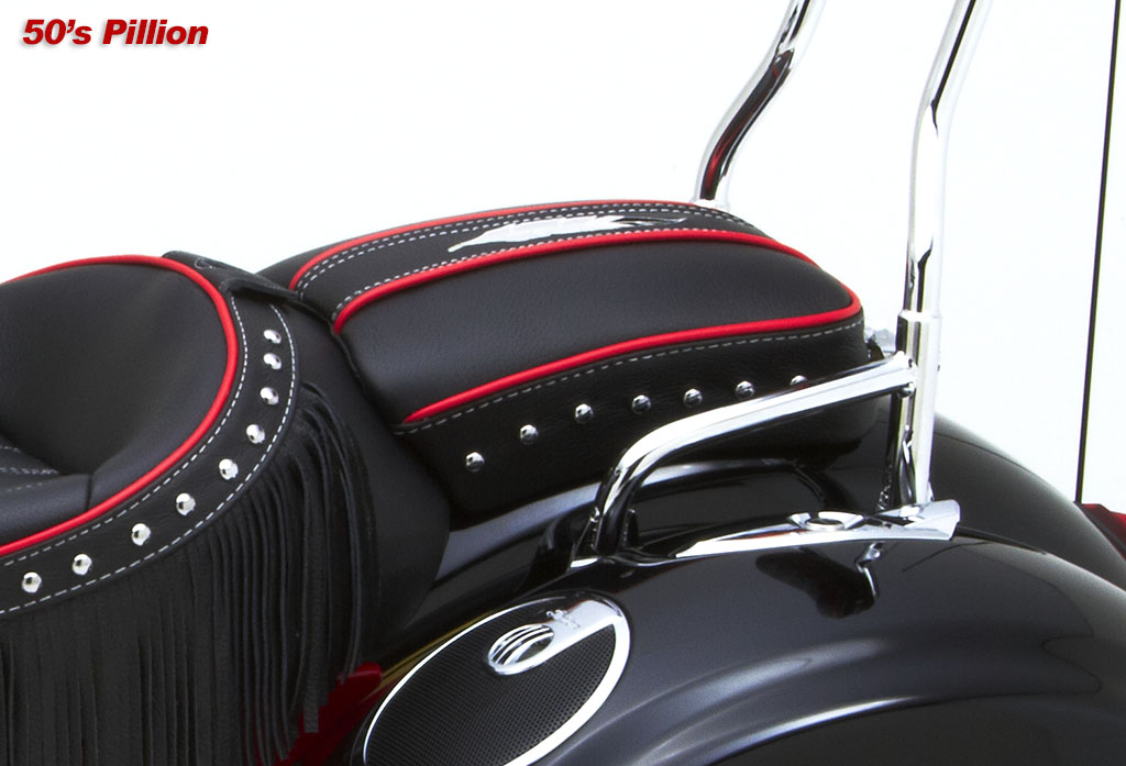 MeanCycles PASSENGER PILLION SEAT FOR INDIAN CHIEF MODELS WITH OEM SISSY BAR CHIEF CLASSIC