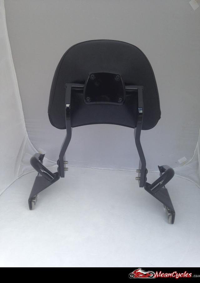 MeanCycles BLACK QUICK RELEASE TOURING BACKREST w/ GRAB RAILS FOR