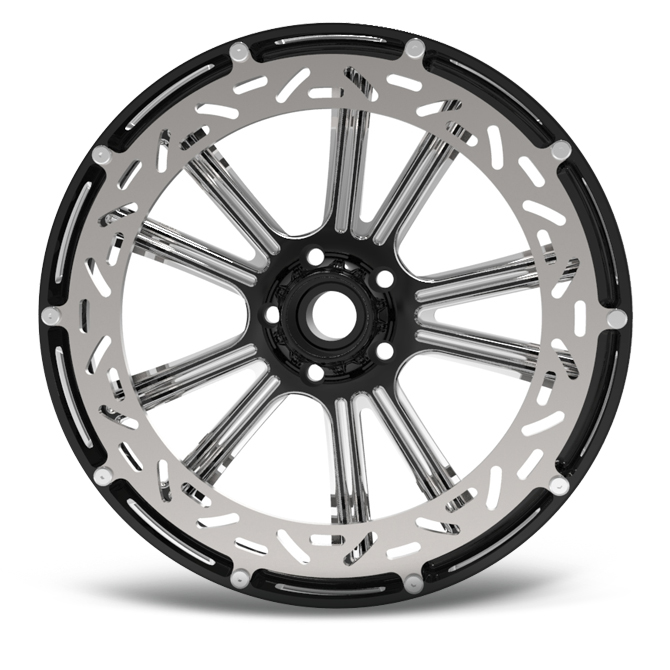 MeanCycles KNOCKOUT "15" INBOARD BRAKE ROTOR BLACK FOR HARLEY