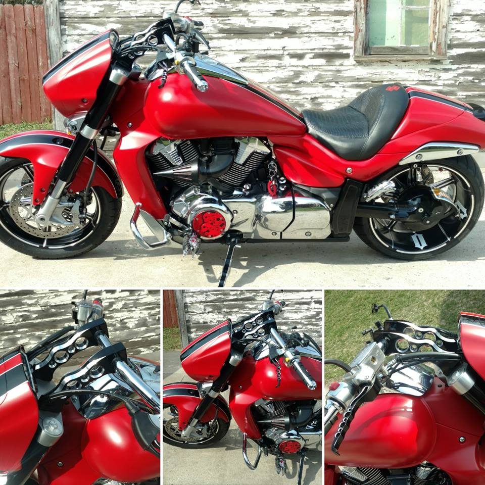 MeanCycles CIRCLE CUT WAVE STOCK LENGTH RISERS FOR M109R CONTRAST