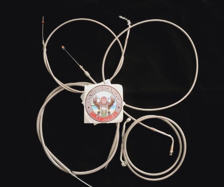 MeanCycles | APE HANGER STAINLESS CABLE KIT FOR HONDA VTX 1800