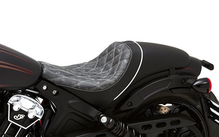 thumbnail image 2 of Gel Motorcycle Seat Pad For Indian Scout/Bobber/Sixty - Comfort Cushion With Rain Cover 2 of 6